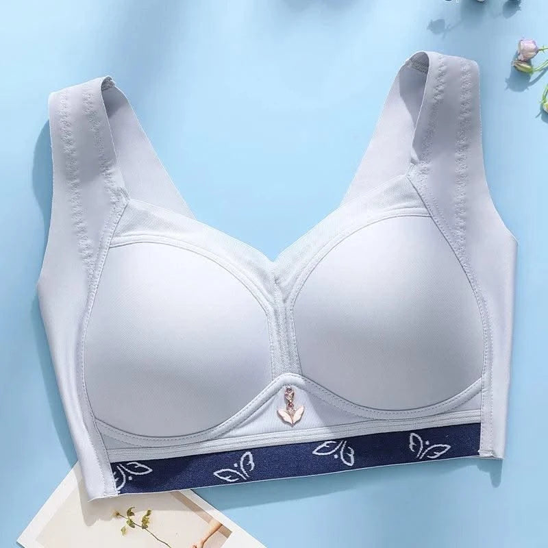 Women's Full Coverage Wirefree smooth Plus Size Bra Non Padded Bra Sexy Seamless Large Size Bra Push Up Sports Brassiere 50E 52E