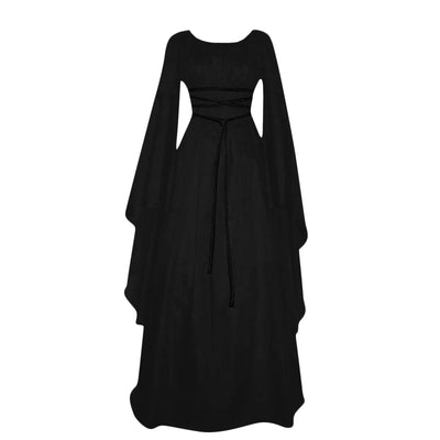 Women Dresses Vintage Medieval Cosplay Costume Ghost Witch Vampire Gothic Dress Halloween Christmas Masquerade Party Dress