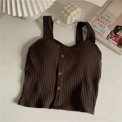 Women's Y2K Cropped Tops with Bra Pads Summer Corset