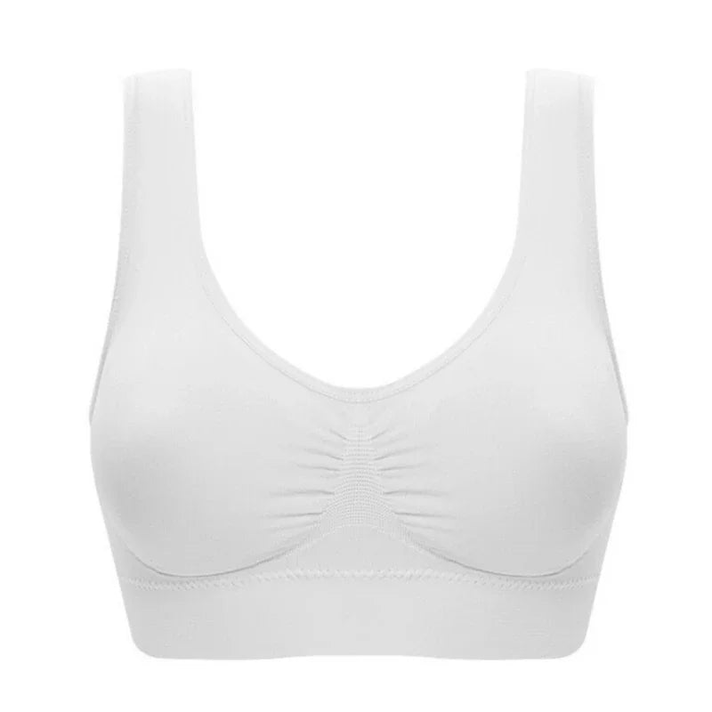 Large Women's Single-layer No Pad Sports Bra Yoga Running Fitness Top Breathable Seamless Workout Bralette