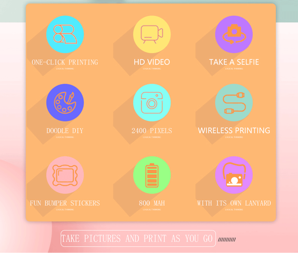 Digital Children Camera For Photography Instant Print Photo Kids Camera Mini Thermal Printer Video Educational Toys Gift