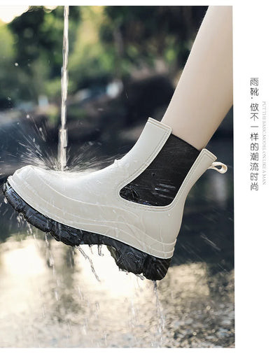 Women's Rain Boots with Flat Heels, Year-round Bestseller Are Casual Waterproof and Anti-slip High-quality EVA Outdoor Boots