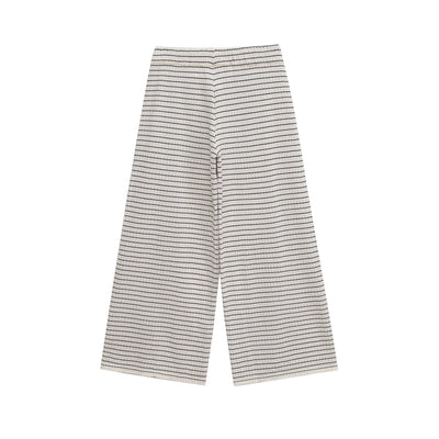 Women's clothing 2025 summer new product fashion European and American style textured striped knitted trousers