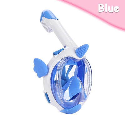 Unicorn Full Face Snorkel Mask Kids Anti-Fog Waterproof Safe Design Single Breathing Hose Comfort Fit Children Underwater Swim