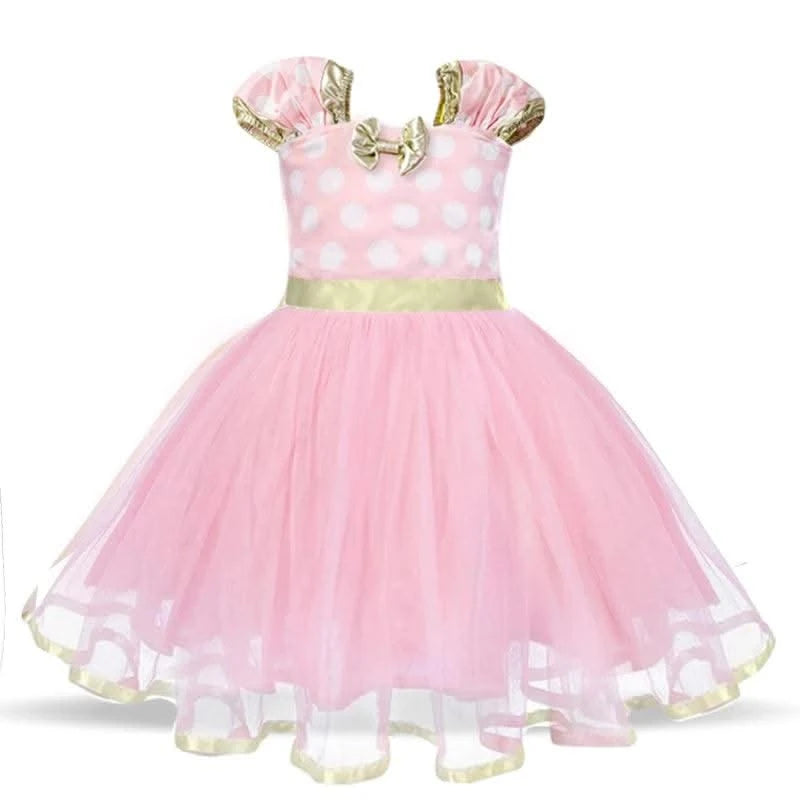 Cute Baby Girl Dress for 9M-4Yrs Children Summer Clothes Kids Minni Mouse Polka Dot Dress Girls Birthday Party Christmas Costume