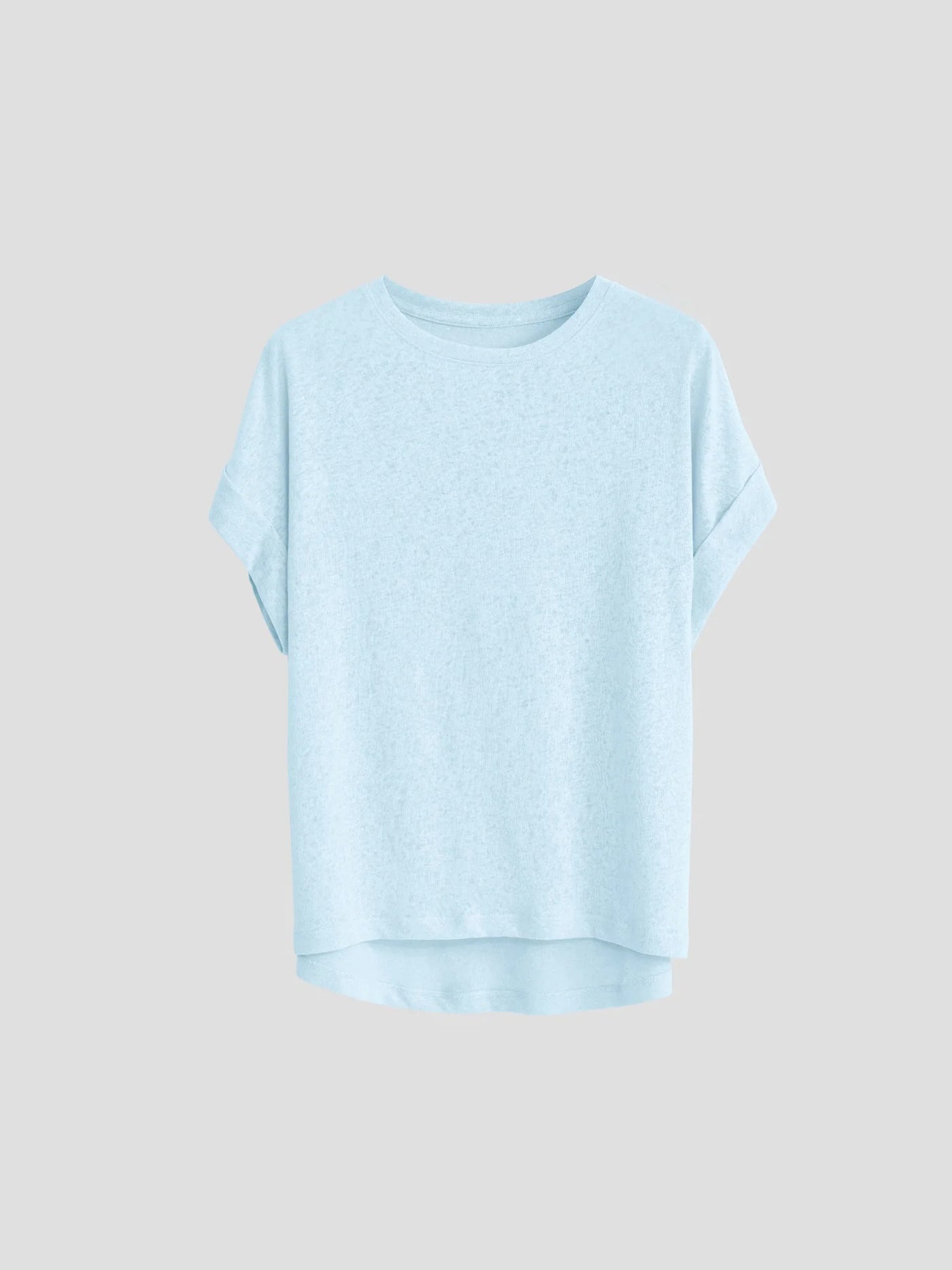 Women T Shirt Short Sleeve Cotton Linen Tops Crew Neck Oversize Dolman Plain Tees Spring Summer