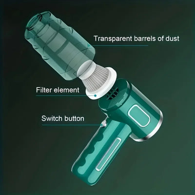 Portable Wireless Car Vacuum Cleaner with Strong Suction USB Rechargeable Mini Vacuum for Car Home Office Compact Spaces