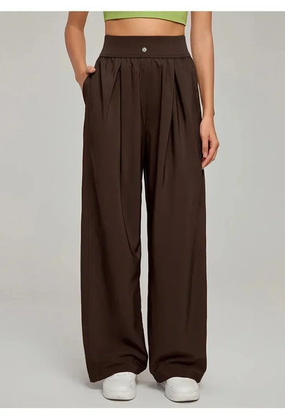 Women's High Waisted Hip Lifting Yoga Wide Leg Pants Athletic Casual Fitness Pants