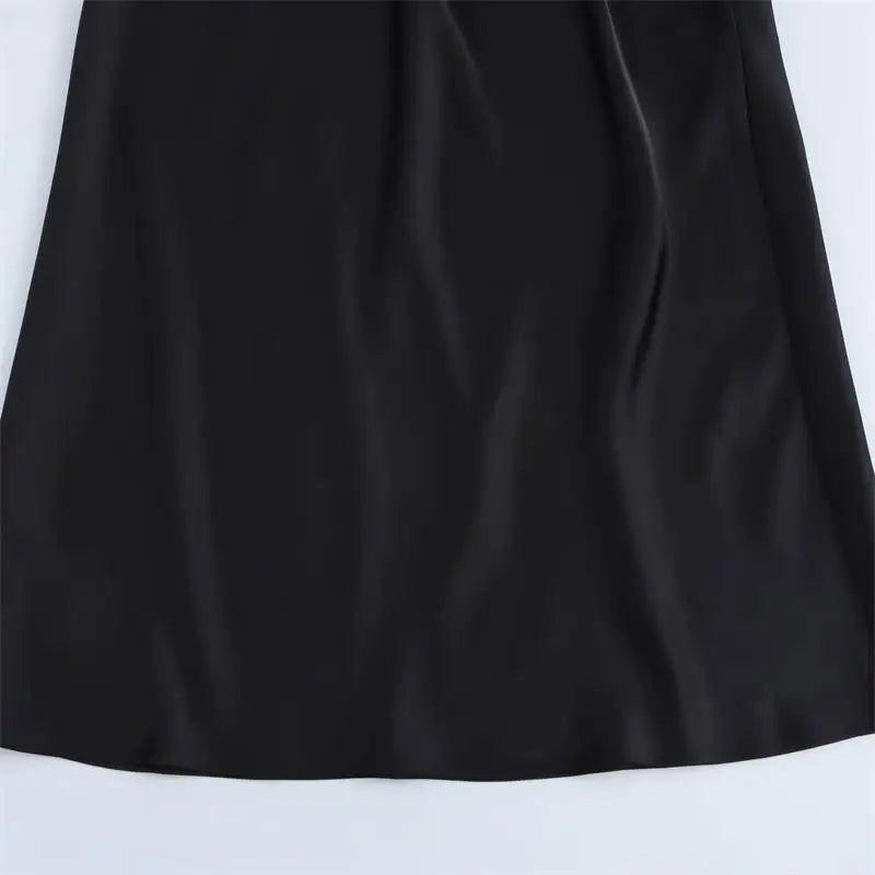 Women's Summer Dress 2025 New Elegant Fashion Slim V-neck Stain Long Dress Women Chic Comfortable Casual Dresses