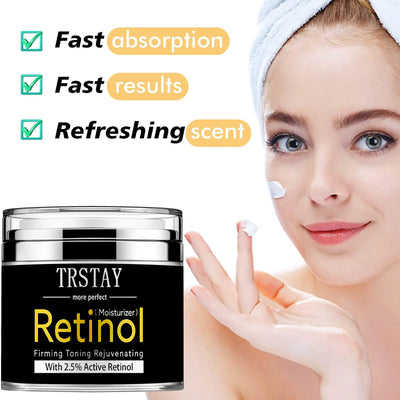 Retinol firming and refreshing face cream, mild and non irritating, smoothes wrinkles, reduces fine lines and makes skin soft