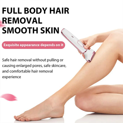 4in1 Electric Epilator Lady Shaver Body Arm Leg Hair Removal Device Painless Cordless Eyebrow Trimmer Women Razor USB Charging