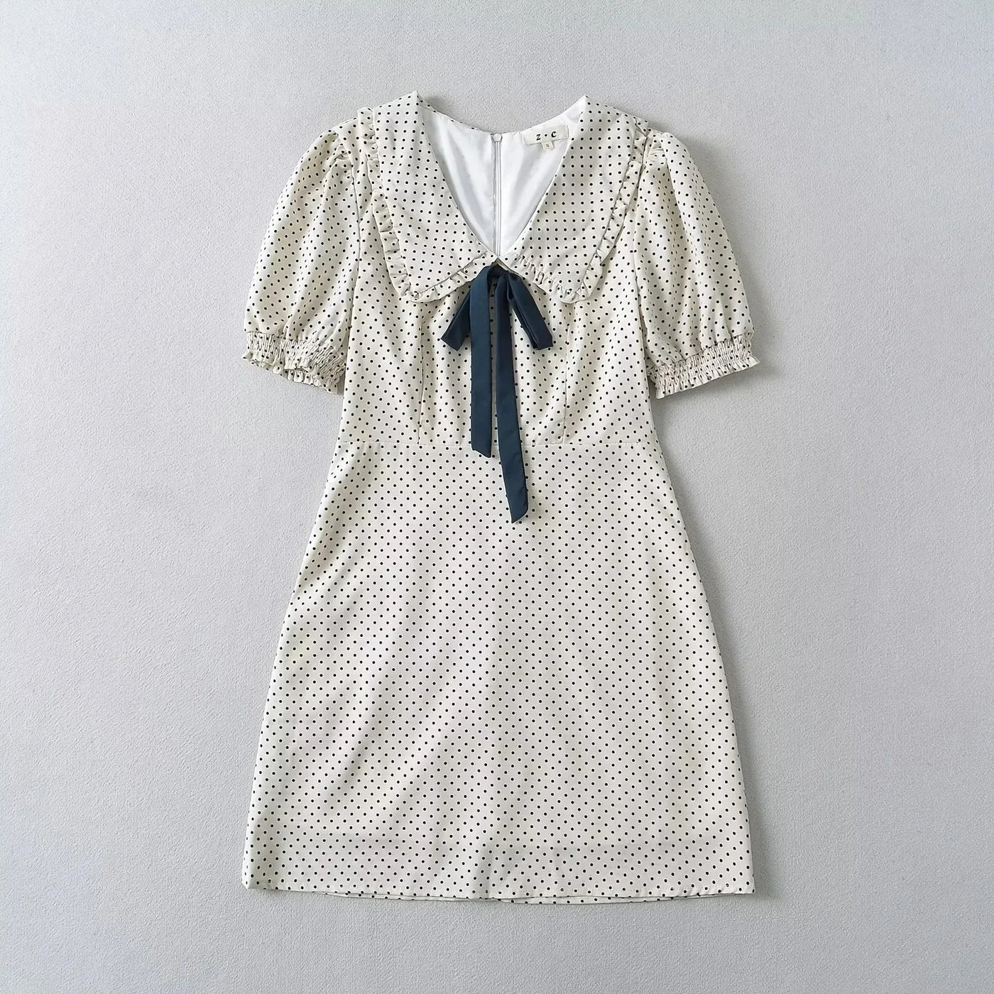 Luxury Dresses Women 2025 Summer Short Dress Sexy Frenchy Mini Dress Short Puff Sleeve Mini Dress With Bow Detail Dots Print