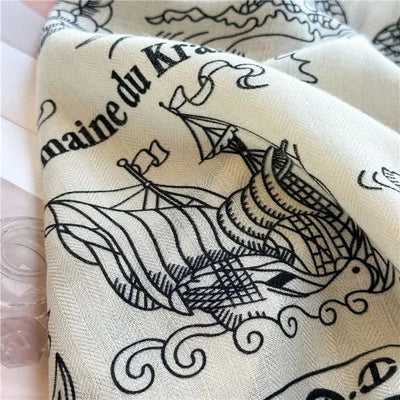 Large Square Wool Blanket Scarf Wraps Women Shawl 132x132CM