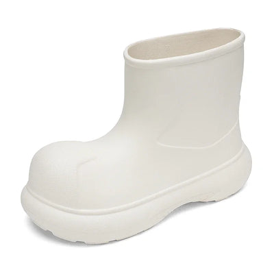 The Mid-top of The Women's Rain Boots Is Available in Solid Multi-color Options Including Waterproof and Anti-slip Flat Shoes