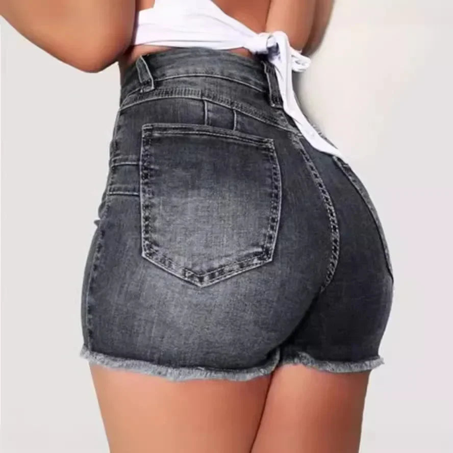 Slim Fit Elastic Jeans Shorts Breathable Comfortable Thin Denim Fashionable Comb Short Hair Design Women's Summer Shorts