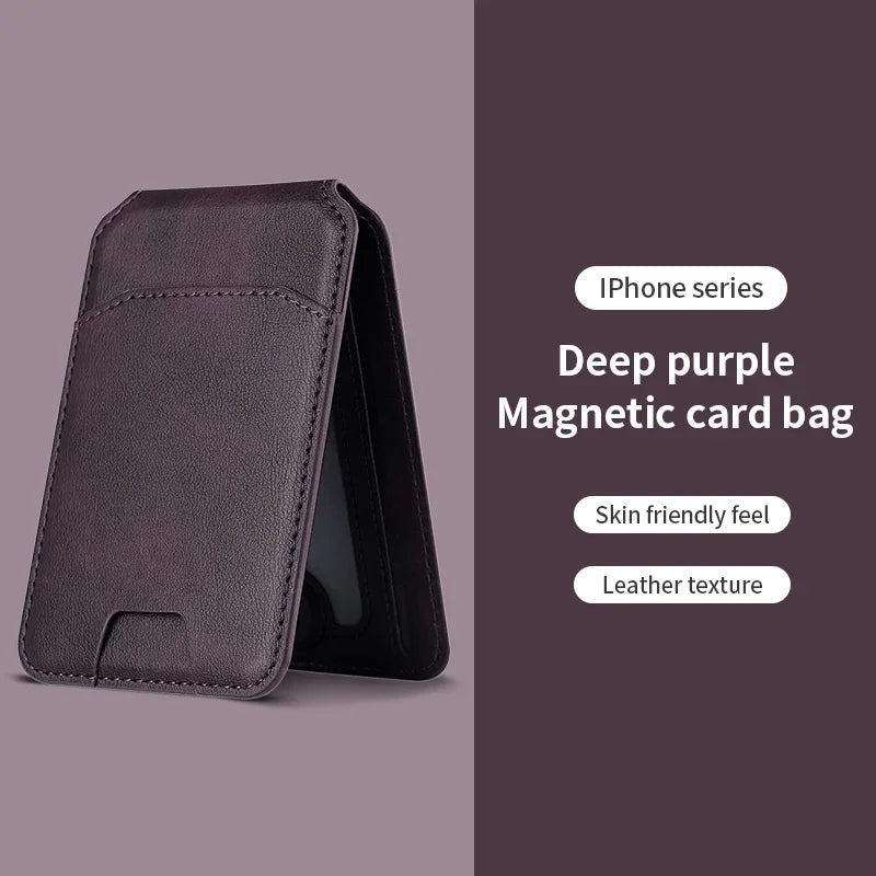 Magsafe Magnetic Leather Wallet Holder Case For iPhone 16 15 14 13 12 Pro Max Mobile Phone Holder Card Bag Covers Accessories