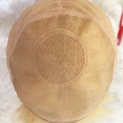 Human Hair Wig Short Pixie Cut Full Lace Silk Base Crown Virgin European Hair Thin Light Breathable Wear to Go for Women
