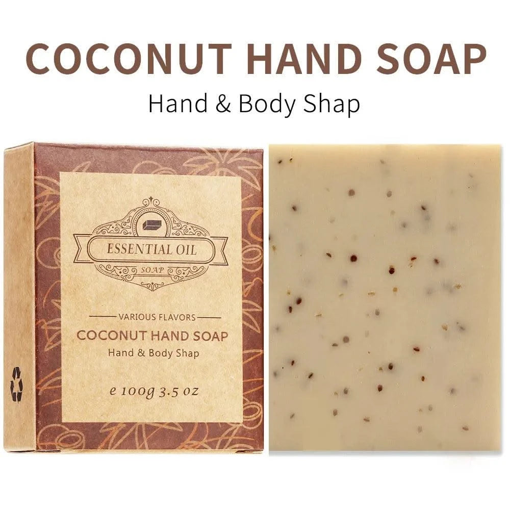 4 Pack Of Lavender Frosted Soap - 4, Coconut, Tea Tree Essential Oil - Kraft Paper Box For Gifts And Luxurious Travel Experience