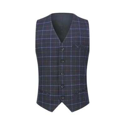  Men's Suit Checked Men's Suit Slim Fit 3-Piece Suits for Business Wedding