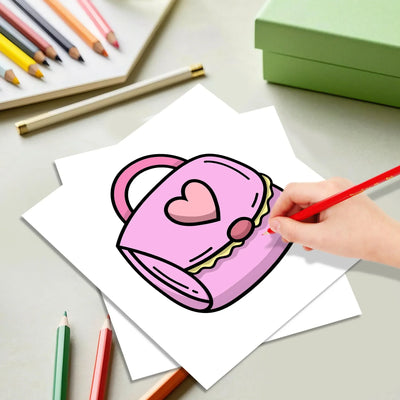 24 Page Comfortable Teenage Adult Illustrated Book Featuring Various Items In a Girl's Drawing Animation 7.8-Inch