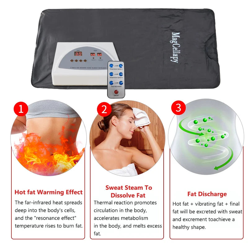 Far Infrared Sauna Blanket Body Sculpting Sauna Bag Professional Detox Therapy Anti-Aging Beauty Machine Fitness Machine Black