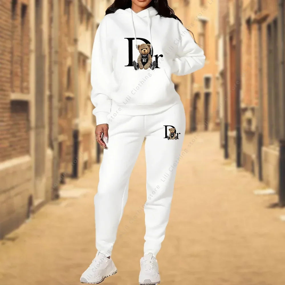 Women's TrackSuit Aesthetic Designer Clothes High quality Hoodies Sweatshirts Sweatpants 2 Piece Suit Sportwear Woman Pants Sets
