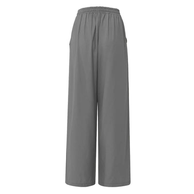 Women's Wide Leg Pants High Waist Casual trousers Solid Color Elastic Waist Tie Belt Loose Sweatpants gym pantalones de mujer