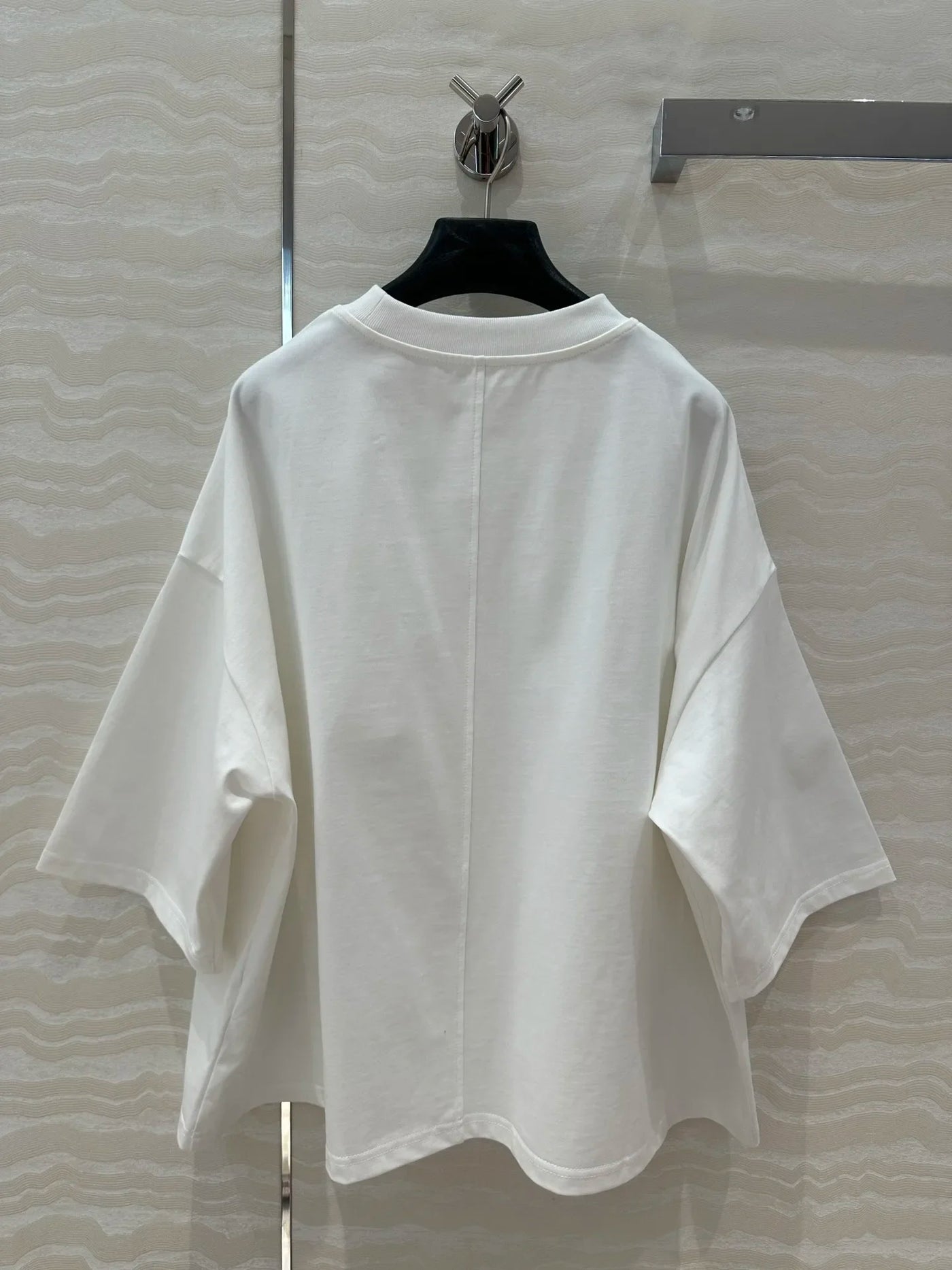 100% Cotton White Top Shoulder-loose High-end Short-sleeved Women T-shirt