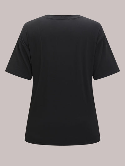 Solid Crew Neck T-shirt, Casual Short Sleeve Loose T-Shirt For Spring & Summer, Women's Clothing