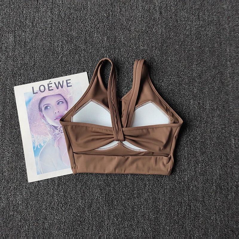 Sports Underwear for Women High-intensity Integrated Cup Shockproof Bra Running Training Suit Fitness Yoga Vest Wear Outside