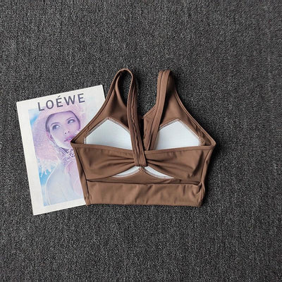 Sports Underwear for Women High-intensity Integrated Cup Shockproof Bra Running Training Suit Fitness Yoga Vest Wear Outside