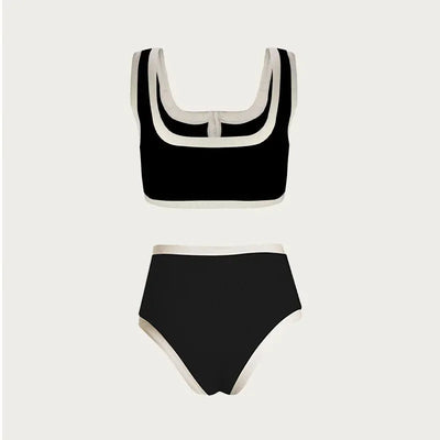 Woman Swimwear 2025 High Waist Bikinis Shorts Women's Swimsuit Luxury Ribbed Two-piece Bathing Suits Summer Bikini Set Swim Suit
