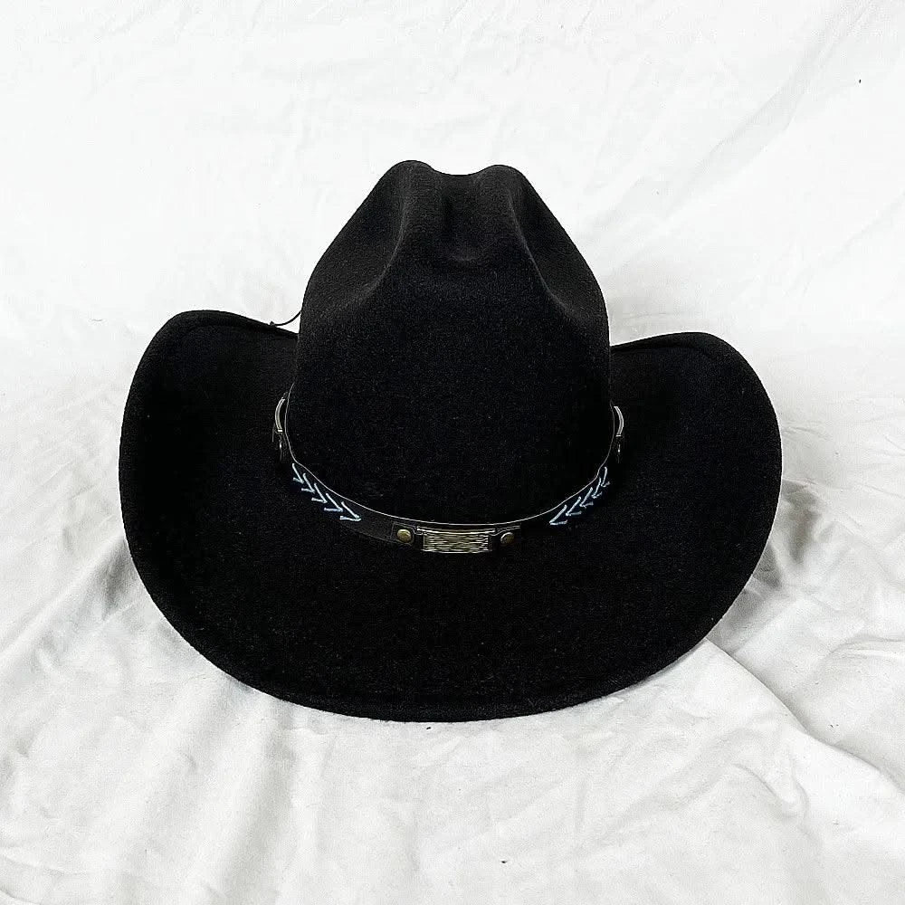 Men's Western Women's Cowboy Hat Army Green Men's Women's Cowboy Jazz Hat Wide Brim Felt Fedora Sombrero Hombre