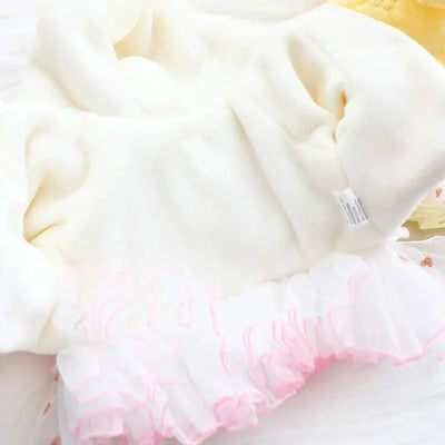 Pet Winter Princess Skirt Hoodie Floral Bubble Skirt |Thickened Rabbit Cotton Girl Dog | Cat|  Winter Coat Outfit Clothes