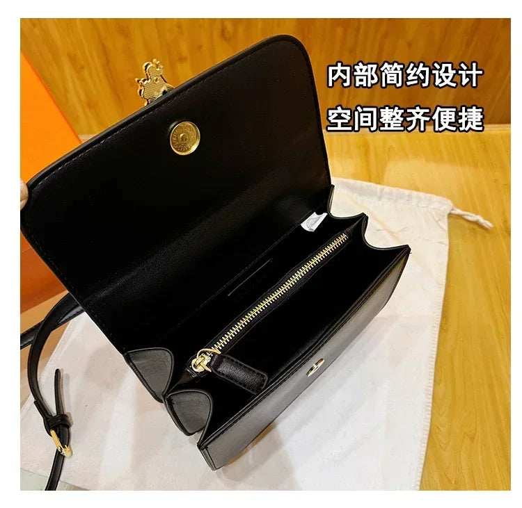 Designer 2025 Women's Luxury Solid Color Leather Handbag Fashion Crossbody Shoulder Purse Elegant Tote Handbag