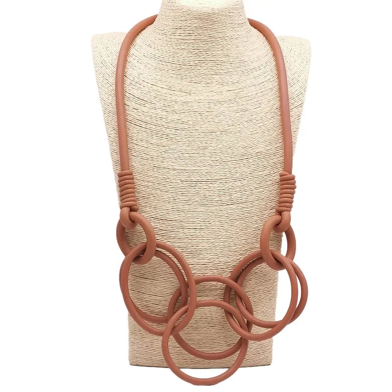 BARWODO New Rubber Chain Necklace For Women Simple Handmade Elasticity Jewelry Sweater Chains Party Accessories Luxury Necklaces