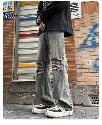 Men Clothing 2025 Y2K Fashion Stretch Slim Ripped Jeans Pants Vintage Skinny Biker Denim Trousers Ankle Zipper Ropa Hombre Jeans