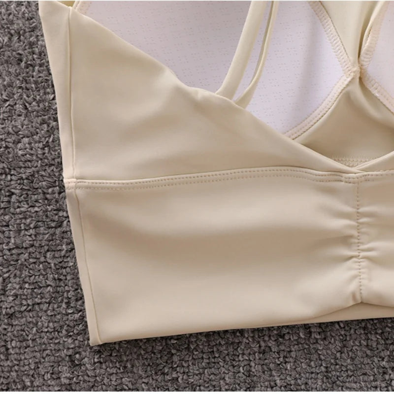 Women's Breathable Sports Bra Reversible Backless Design for Running Training Pilates Yoga