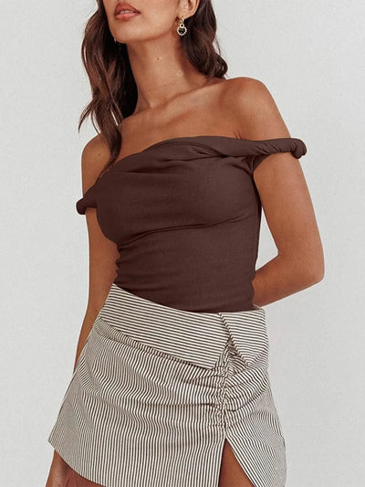 Women Twisted Off Shoulder Tank Tops