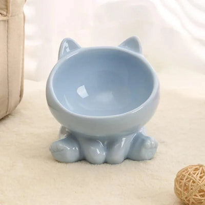 Cat And Dog Rice Bowl Pet Accessories Ceramic Diagonal High Feet Stable Cute Protection Cervical Spine Cat Dog Drinking Bowls ﻿