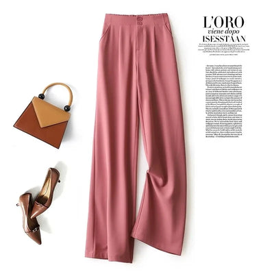 Suit Wide Leg Pants for Women in Summer with A High Waistline  2023 New Loose and Slim Straight Tube Casual Chiffon Pants