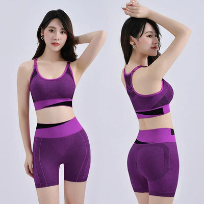 Women Breathable Sports Bra Absorb Sweat Shockproof Padded Gym Running Fitness Double Layer Seamless Yoga Sports Bra Underwear