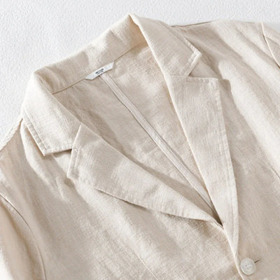 men's Blazers Linen and Cotton Casual men clothing fashion 2024 Spring Autumn Solid Tops for Young men loose Suit Coat