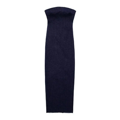 Off Shoulder Denim Dress Woman Blue Corset Long Dress Women Midi Bodycon Dresses For Women 2025 Elegant Party Dresses