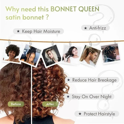 Silk Bonnet for sleeping Women Satin bonnet Hair Bonnet Night Sleep Cap Scarf wrap for Curly Hair with tie Band Black