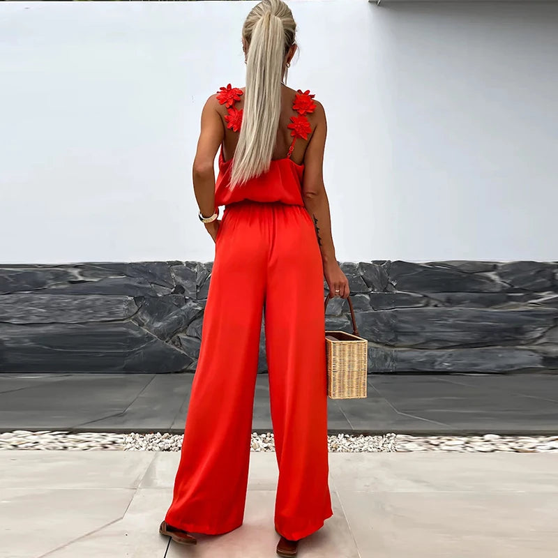Female Jumpsuit For Women Casual Summer Solid Loose Long Pants Jumpsuit Women Bohemian Rompers Jumpsuit Overalls Female