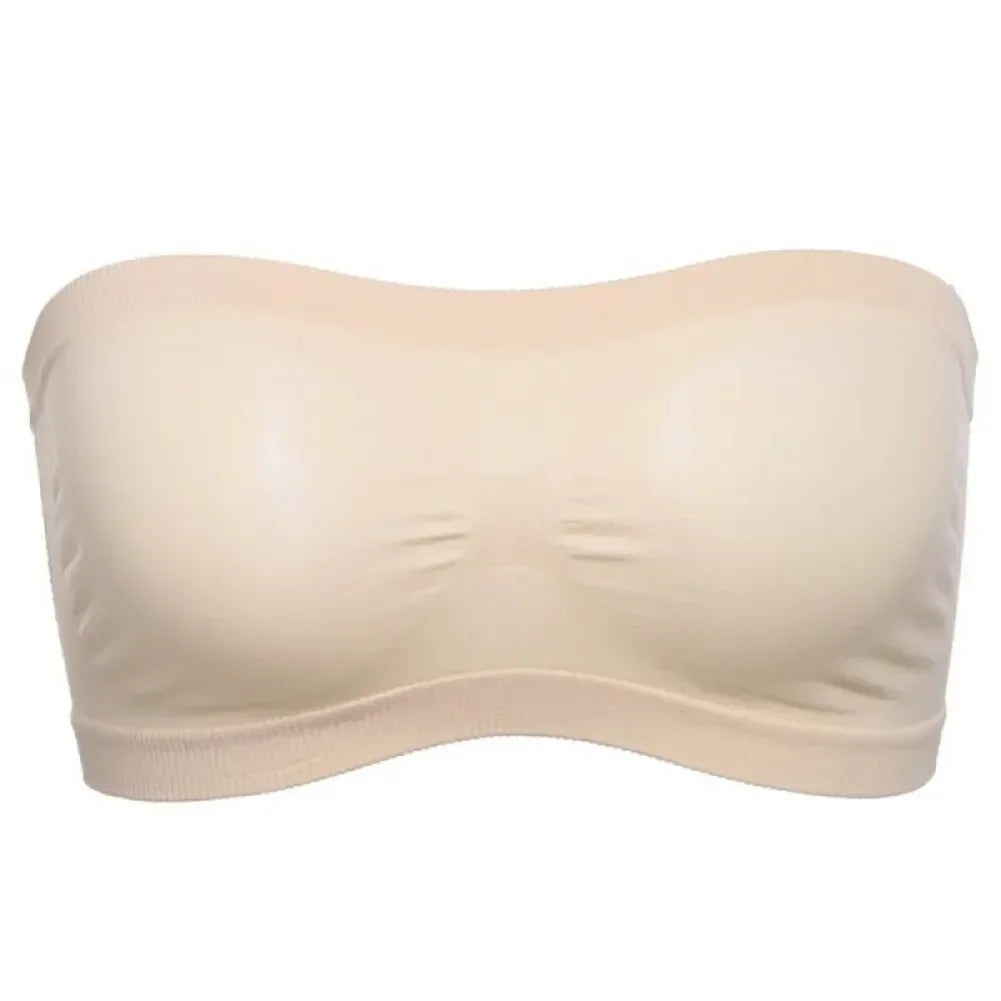 Women Breathable Mesh Tube Bra Seamless High Elastic Wrapped Sexy Invisible Strapless Chest Wraps Tube Tops Pregnant Mothers Bra
