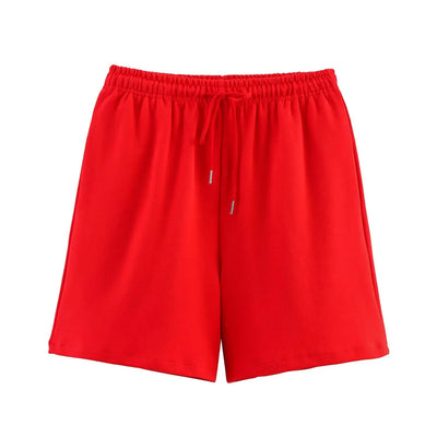 Women Summer Fashion 2 Pieces Short Sets Solid Loose T-Shirt and High Elastic Waist  Shorts Sportswear Female Chic Lady