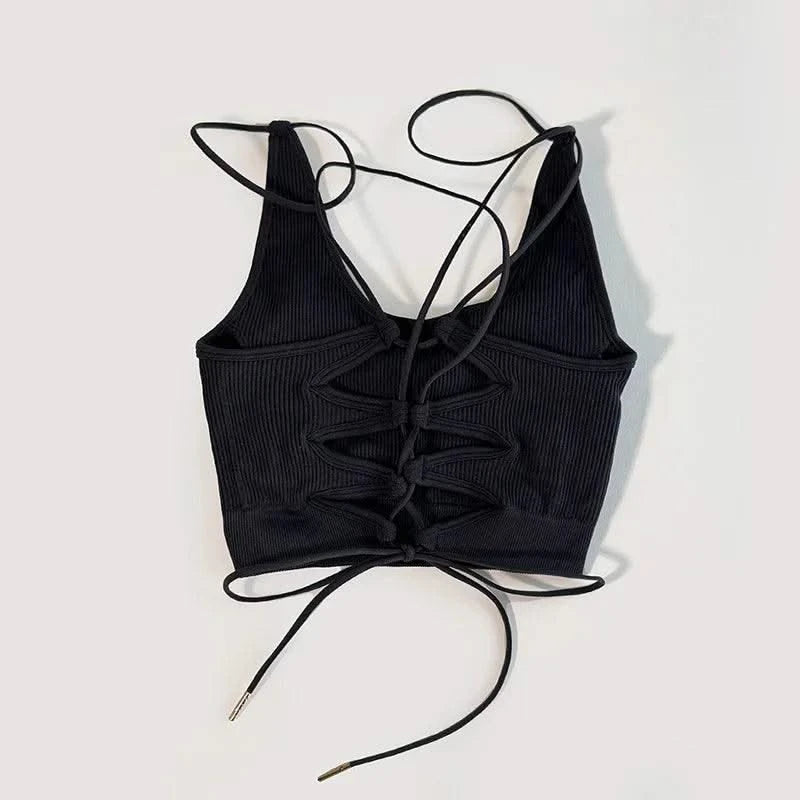 Yoga Sports Bras for Women Open Back Design Padded Crop Top