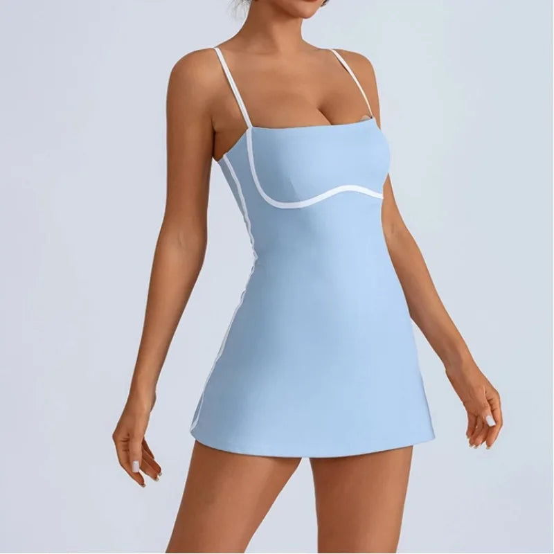 Golf Tennis Dress with Pad Sports Set Yoga for Women Workout Pickleball Clothing Badminton Skorts Activewear
